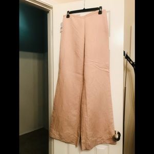Geórgico u Khaki Linen Blend Wide Leg Pants Size 4